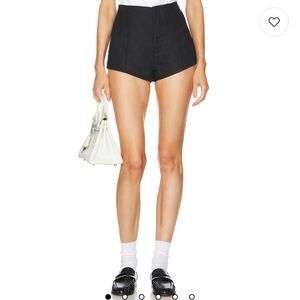 Helsa linen High Waist Black Women's Shorts